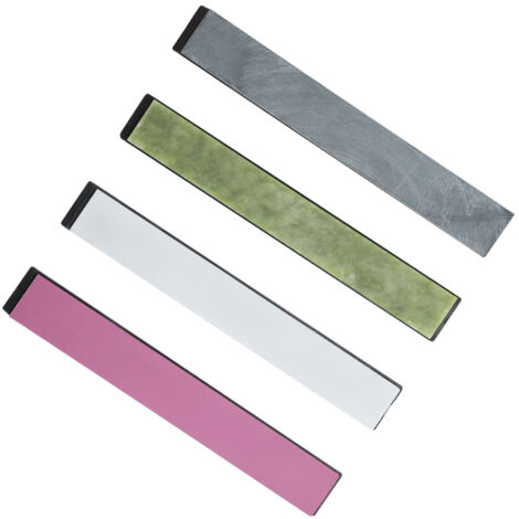 Ensemble de 4 pierres à aiguiser colorées avec support pour affûtage de couteaux - Aiguiseur à angle fixe (1/5)