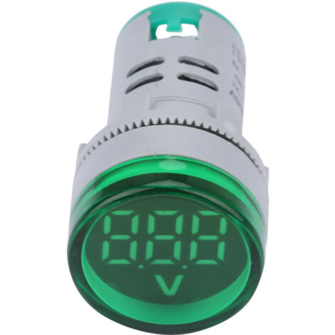 Témoin lumineux LED voltmètre numérique indicateur de tension DC rond vert (1/5)
