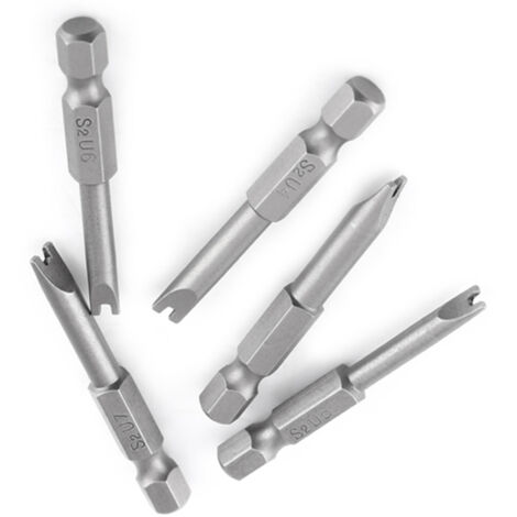 5 pièces embouts magnétiques en U en acier allié S2, longueur 50mm, tige hexagonale 1/4" pour visseuse (1/5)