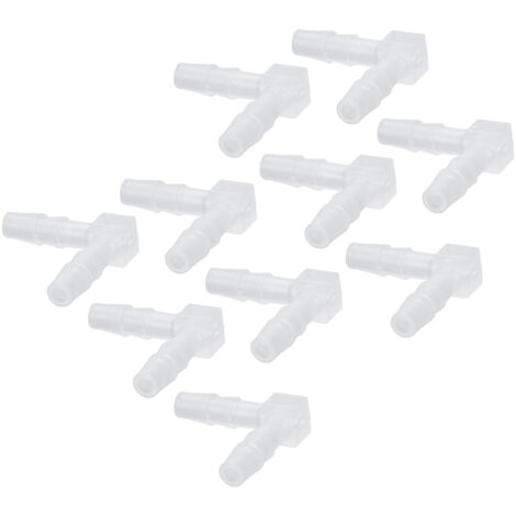 10 Pièces Coude à Barbe 90 Degrés pour Aquarium, Raccord en Plastique 4mm, Jonction en Forme de L (1/5)