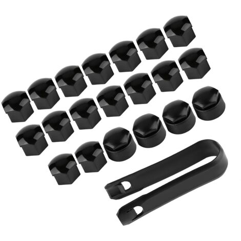 20 pièces bouchons de protection antivol pour écrous de roue auto 17mm noir