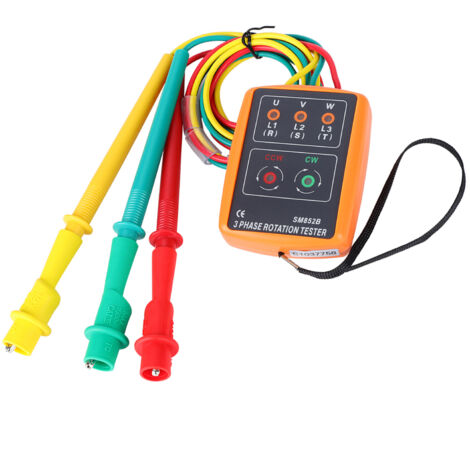 Indicateur de Séquence de Rotation Triphasé SM-852B 60V-600V AC, Testeur de Phase 20Hz-400Hz (1/5)