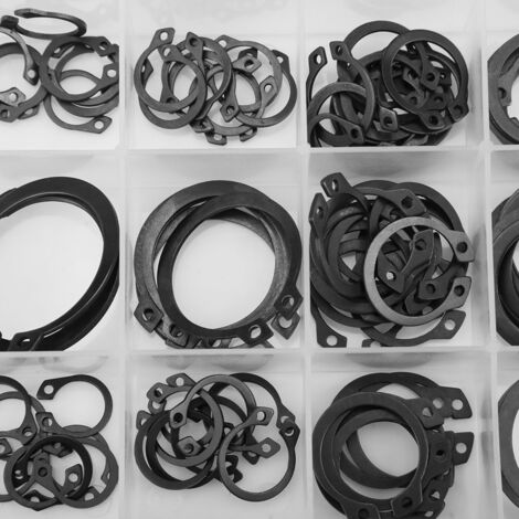 150 pièces de circlips à ressort assortis, 18 tailles de 3 à 32 mm avec boîte de rangement (1/5)