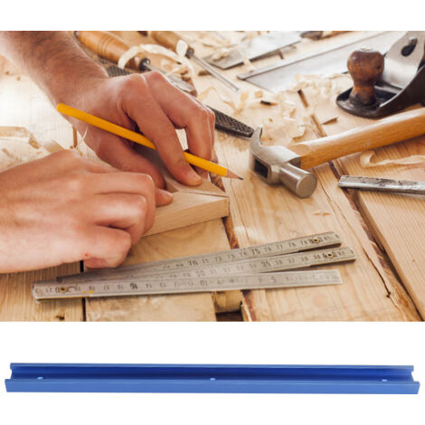 Jig de guidage en alliage d'aluminium pour défonceuse, rainure en T pour travail du bois, bleu (1/5)