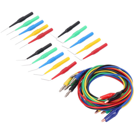 Kit de cordons de test avec embouts banane, pinces nickelées et broches de perçage pour multimètre, modèle JT8005 (1/5)