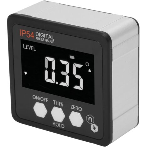 Jauge d'angle numérique LCD inclinomètre 4x90° IP54 affichage blanc sur noir (1/5)