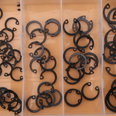 100 pièces de circlips à ressort assortis, 6 tailles de 11mm à 21mm, avec boîte de rangement (1/5)