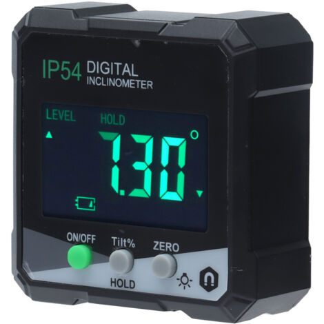 Rapporteur Numérique Magnétique 4x90° IP54 avec Affichage LCD pour Mesures de Niveau et d'Inclinaison (1/5)