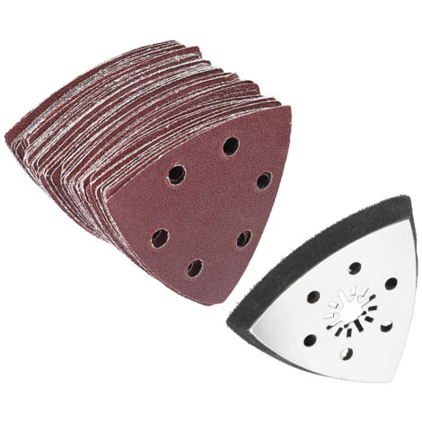 61 pièces disque de ponçage triangulaire 90mm 6 trous pour outil oscillant multi-usages (1/5)