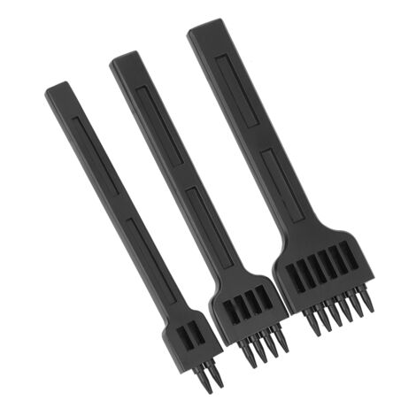 3 Pièces Poinçon Manuel pour Cuir, Acier 2/4/6 Dents, Outil DIY de Maroquinerie et Couture, Trous de 4mm (1/5)