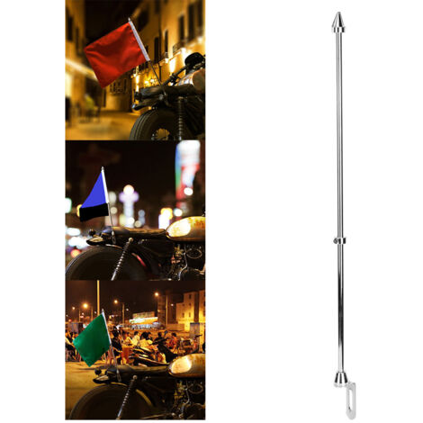 Support à hampe de drapeau universel pour moto, porte-bagages arrière, accessoire de fixation pour guidon chromé