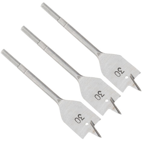 Ensemble de 3 mèches plates pour bois en acier au carbone, outils de perçage pour menuiserie, diamètre 30mm (1/5)