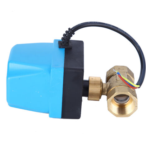 Vanne à bille électrique 2 voies, moteur synchrone IP68, 220V AC, raccord G3/4 pouce, fil bleu 3 fils. (1/5)