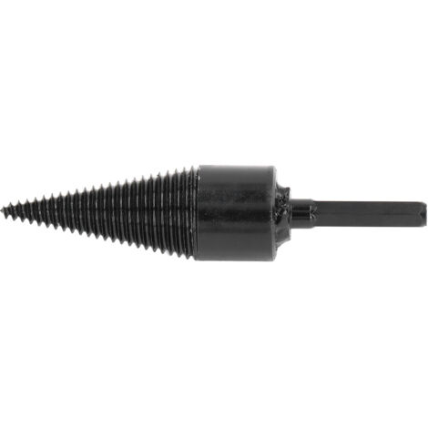 Mèche à bois pour fendre les bûches, pointe carbone, tige hexagonale, outil de perçage noir 32mm (1/5)