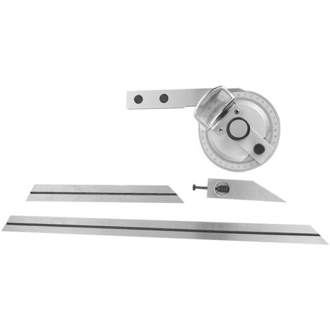 Rapporteur d'angle universel en acier à 360° avec loupe et règle de mesure (1/5)