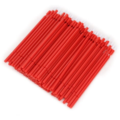 100 Bâtonnets Micro Applicateurs Dentaires Jetables Souples (Rouge) (1/5)