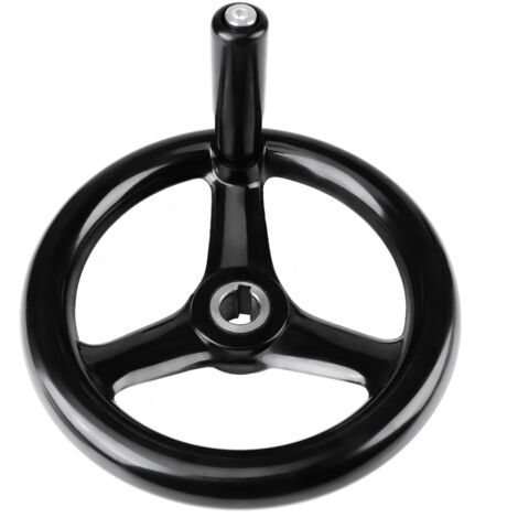 1pc Volant Manuel Noir 3 Branches en Plastique avec Poignée Tournante pour Fraiseuse