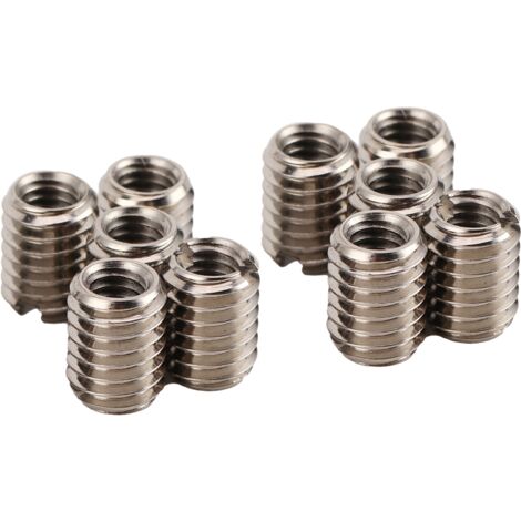 10 pièces inserts filetés en acier inoxydable, écrou réducteur femelle M4x0.7 mâle M6x1.0, longueur 8mm (1/5)