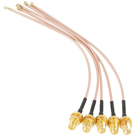 5 Pièces Connecteur Antenne Coaxial RPSMA Femelle vers U.Fl IPEX Câble RF 50Ω 15cm (1/5)