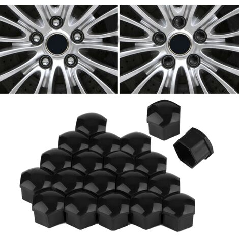 20 pièces bouchons de protection antivol pour écrous de roue auto 21mm noirs (1/5)