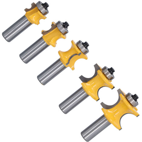 5 Pièces Fraise à Bois Demi-Ronde pour CNC, Queue de 1/2 Pouce, Gravure et Façonnage (1/5)