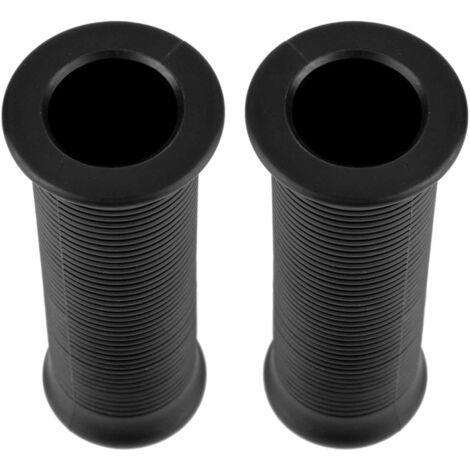 Paire de poignées de guidon universelles moto vintage TPU noir 25mm/28mm (1/5)