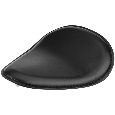 Siège solo en cuir noir 3" pour moto custom, avec support et ressort, idéal pour chopper et bobber.