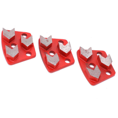 3 Chaussures de Meulage Diamant Trapézoïdales pour Béton, Dents Agressives 3 Flèches Rouges Grain 30 (1/5)