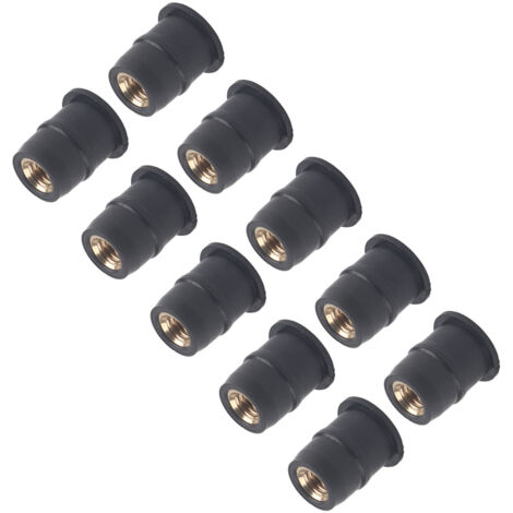 10 Pièces Écrous à Collerette M5 en Caoutchouc 5mm pour Pare-brise de Moto, Fixations Antivibration (1/5)