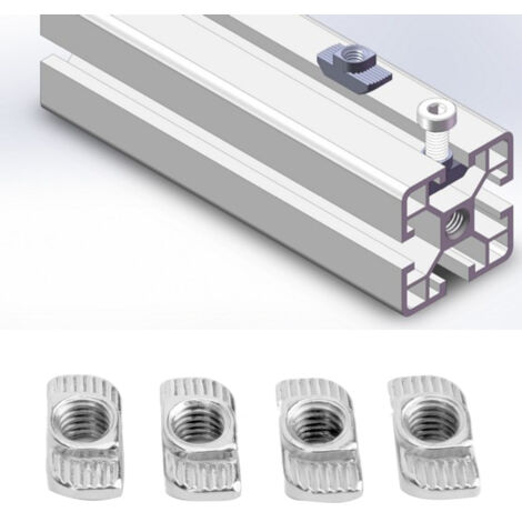 100 pièces Écrous T standard européen 30T, filetage M6 pour profilés aluminium, écrous coulissants (1/5)