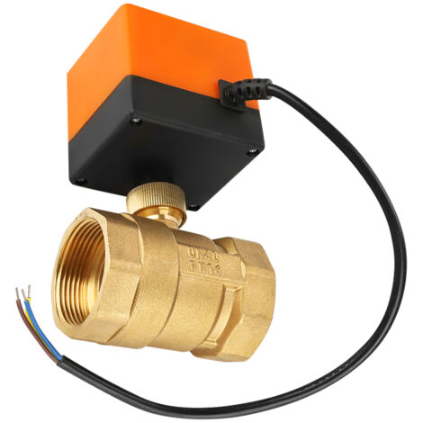 Vanne motorisée en laiton DN40 G1-1/2", 2 voies 3 fils, pour commande électrique 220V AC