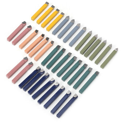 38 pièces outils de tournage à pointe carbure pour soudure, kit de coupe pour tour 1/4 pouce