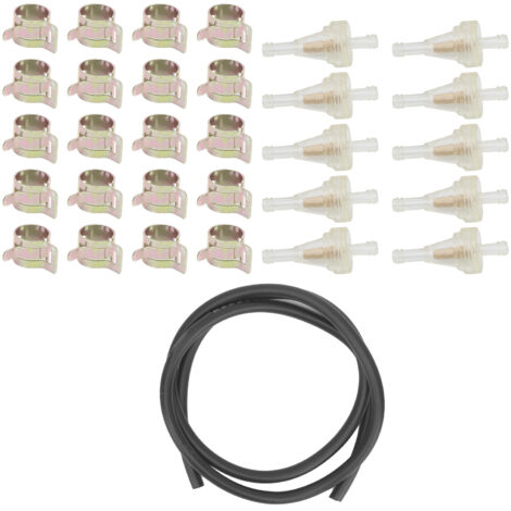 Kit de Filtre à Essence Inline pour Moto avec Noyau en Cuivre, Compatible Dirt Bike, ATV, UTV et Motoneige, pour Tuyau de Carburant 1/4in (6.3mm) (1/5)