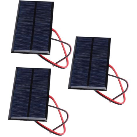 3 pièces panneau solaire 6V 1W polycristallin avec câble 30cm pour chargeur de batterie (1/5)