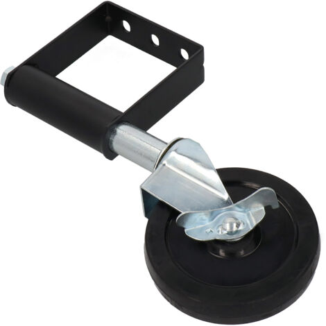 Roulette de porte à ressort avec amortisseur en aluminium 5 pouces, capacité 90kg (noir) (1/5)