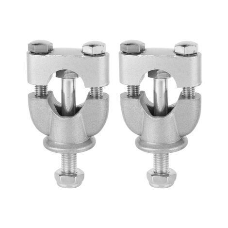 1 Paire de Supports de Guidon 22mm Argent pour Moto et Quad (1/5)
