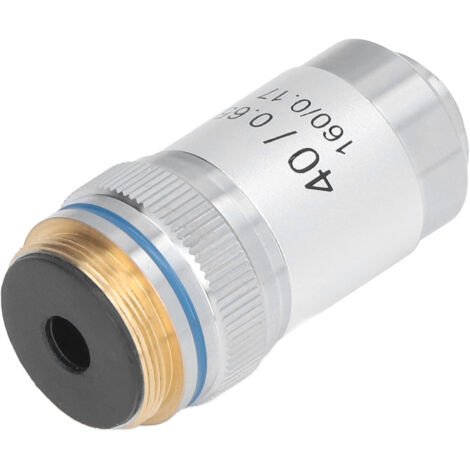 Objectif de microscope achromatique 40X, haute puissance, interface RMS 20.2mm, finition argentée (1/5)