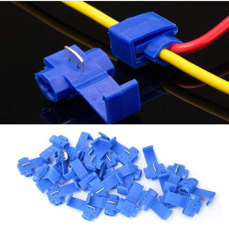 25 Pièces Connecteur de Câble à Emboîtement Rapide Sans Soudure Bleu 0.75-2.5mm/AWG 14-18 (1/5)