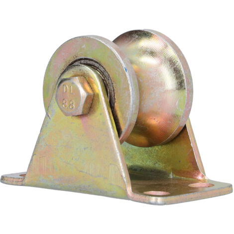Roulette à gorge pour câble de portail roulant, avec support 32mm (1.3 pouces) (1/5)