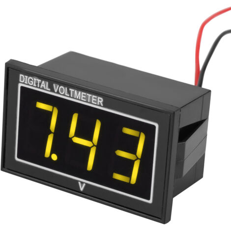 1pc Voltmètre Numérique DC 0.56" Écran LED Étanche pour Panneau (2.5-30V, Jaune) (1/5)