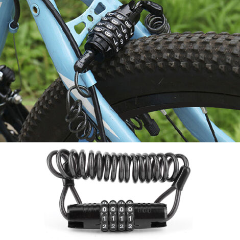 Cadenas de moto universel à code 4 chiffres antivol pour roues, bagages et selle (1/5)