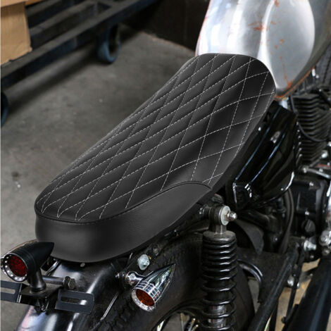 Selle de moto vintage en simili cuir noir, pour modèles CB CL AX100 CG125 (1/5)