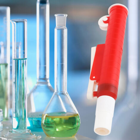 Pompe à Pipette pour Pipettes Jetables en Plastique et Verre 25ml Rouge (1/5)