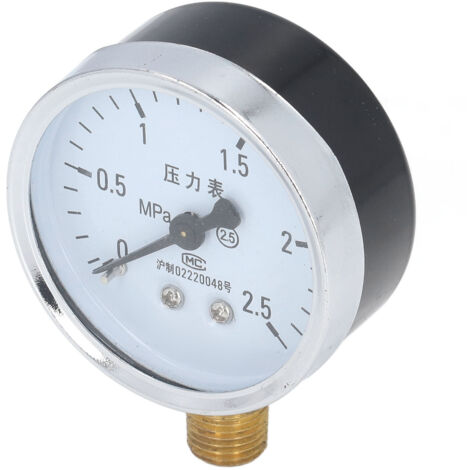 Manomètre 1/4 NPT avec cadran transparent, précision 2.5, boîtier inox pour pression d'air 0-2.5 MPa (1/5)