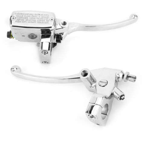 Levier de frein hydraulique universel en argent pour guidon de 1 pouce avec maître-cylindre (1/5)