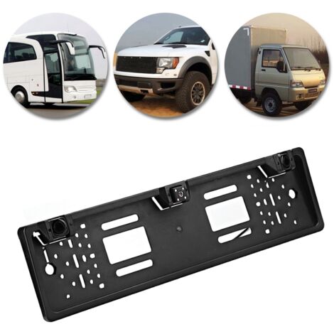 Cadre de Plaque d'Immatriculation Européen avec 12 LED, Capteur de Stationnement et Affichage Caméra de Recul pour Accessoires Auto (1/5)
