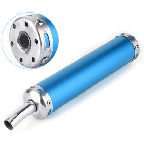 Silencieux en Acier Inoxydable 20mm pour Moto 2 Temps - Pièce Modifiée Bleue (1/5)