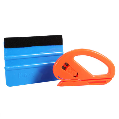 Kit d'outils de pose de film vinyle pour voiture avec coupe-sécurité et racloir à bord en feutre (1/5)