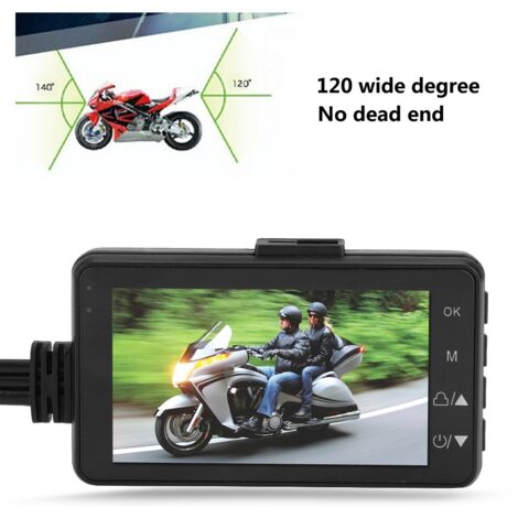 Caméra moto 1080P DVR avec angle de vue 120°, enregistreur vidéo HD pour tableau de bord
