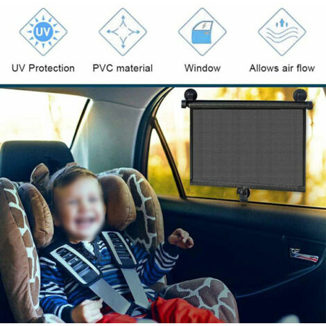 Protection Solaire Rétractable pour Fenêtre de Voiture, Store Pare-Soleil Roulant